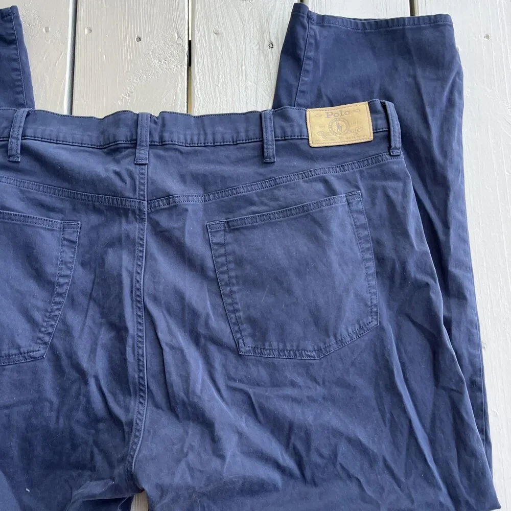 POLO Ralph Lauren Men's Stretch Pants Classic Fit Chino Cotton Navy Size 46X29
